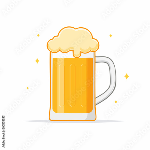 ビールジョッキのシンプルでフラットなベクターイラスト