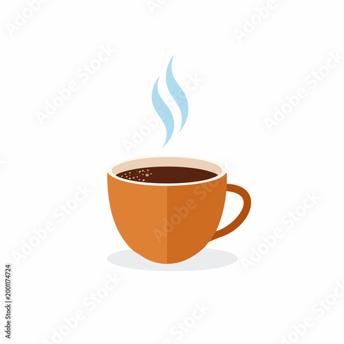 湯気の立つコーヒーカップのシンプルなベクターイラスト