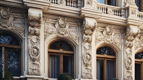 A photo of detailed facade with decorative elements