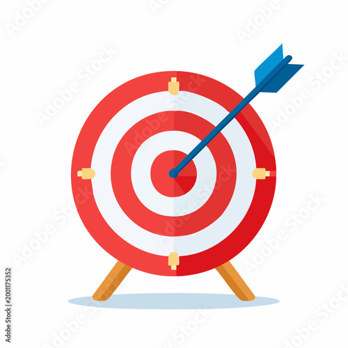 矢が命中したターゲットのシンプルなベクターイラスト