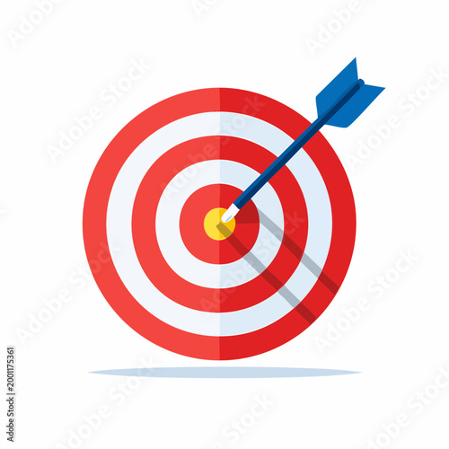 矢が命中したターゲットのシンプルなベクターイラスト