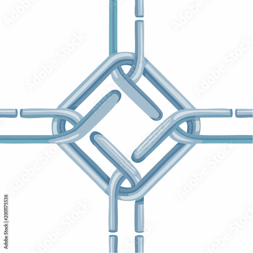 繋がった鎖（チェーン）のシンプルなベクターイラスト