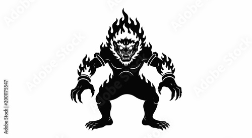 Black silhouette of monster creature 1.