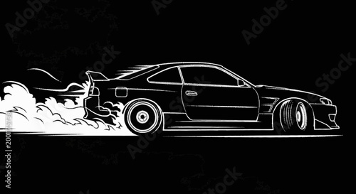 Black sports car side view 4.