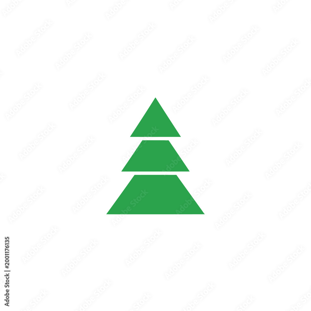Obraz premium Green Triangle Pyramid Shape Design Element.