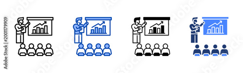 Pitch Meeting  Icon with Style Variations