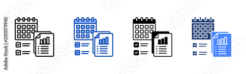 Meeting Plan  Icon with Style Variations