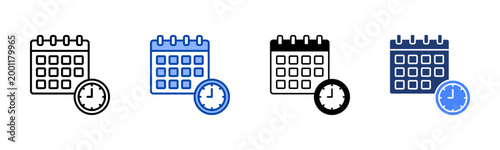 Schedule  Icon with Style Variations