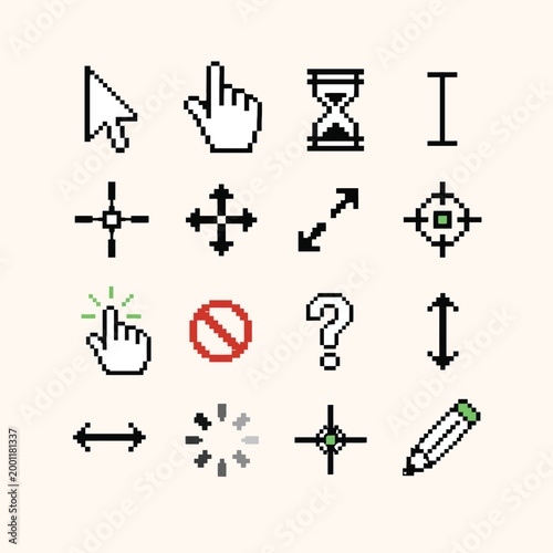 Minimal Pixel Cursor Icon Collection