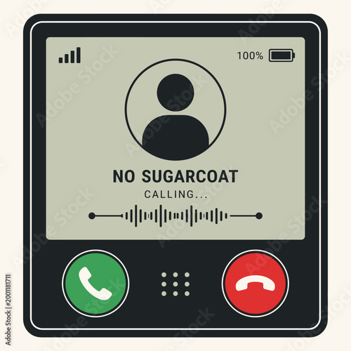 Minimal 90s Phone Call UI Screen Layout