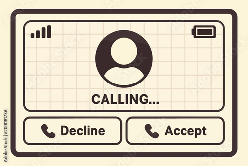 Retro 90s Mobile Call Screen Interface Design