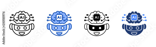 Machine Learning  Icon with Style Variations