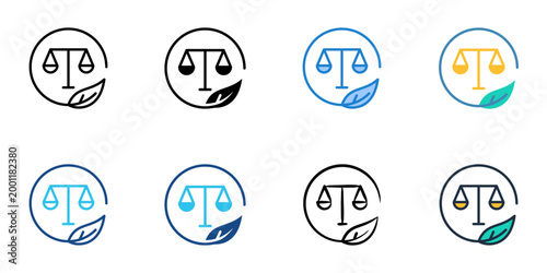Environmental policy icons set multiple style collection. Editable stroke 
