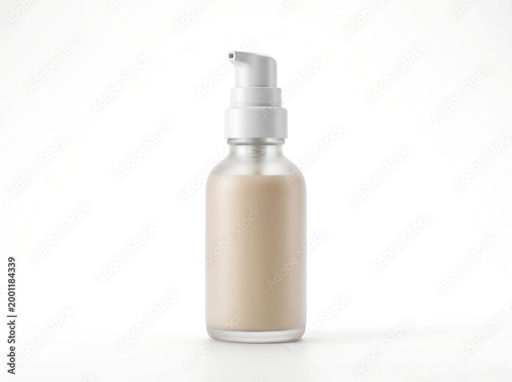 Fototapeta premium Ultra realistic studio shot of a cosmetic pump bottle, perfect for beauty product branding and advertising, showcasing liquid foundation with a pristine finish