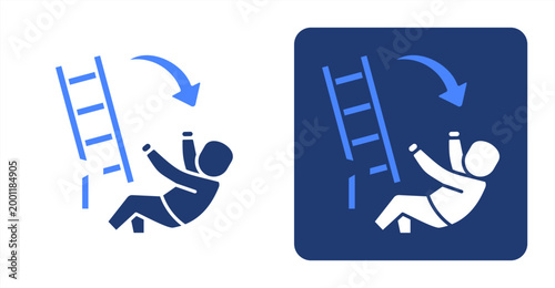 Leadership Fail icon, with contrast background.