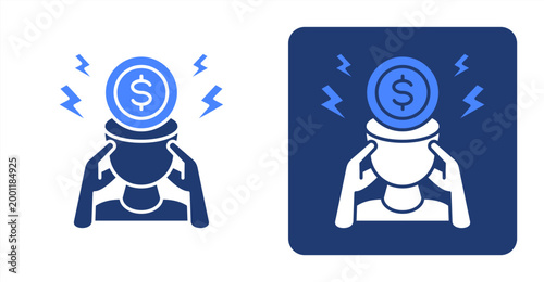 Financial Stress icon, with contrast background.