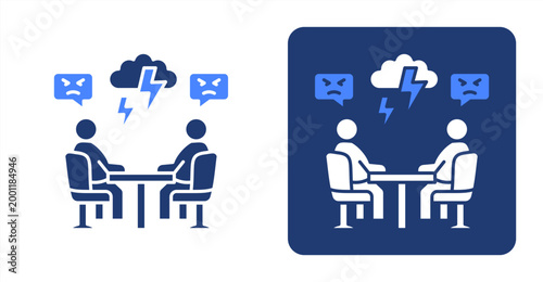 Team Conflict icon, with contrast background.