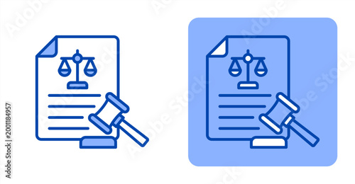 Lawsuit icon, with contrast background.