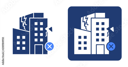 Business Failure icon, with contrast background.