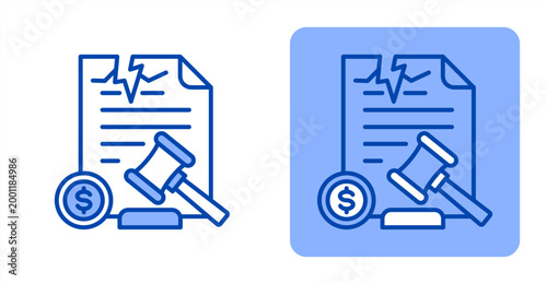 Bankruptcy icon, with contrast background.