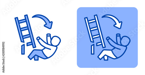 Leadership Fail icon, with contrast background.