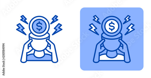 Financial Stress icon, with contrast background.