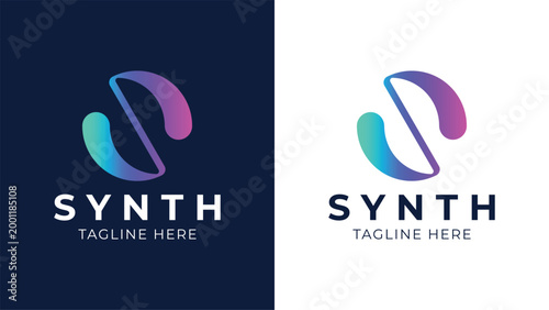 Synth Letter S Abstract Technology Logo Template