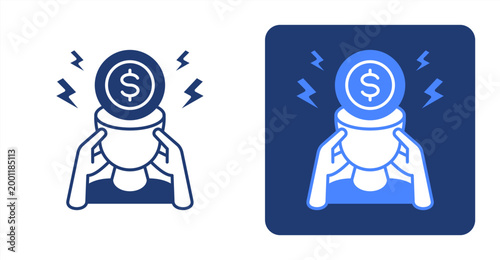 Financial Stress icon, with contrast background.