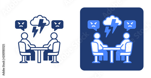 Team Conflict icon, with contrast background.