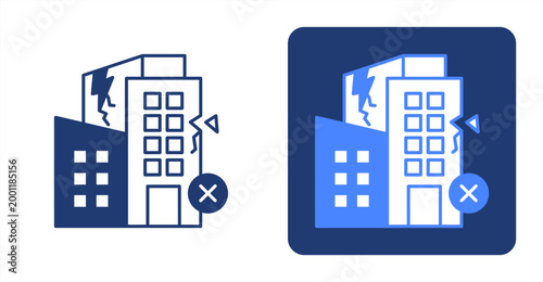 Business Failure icon, with contrast background.