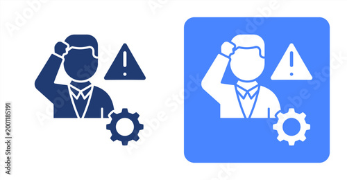 Management Crisis icon, with contrast background.