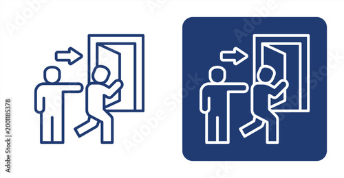 Layoff icon, with contrast background.