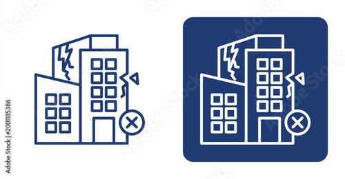Business Failure icon, with contrast background.