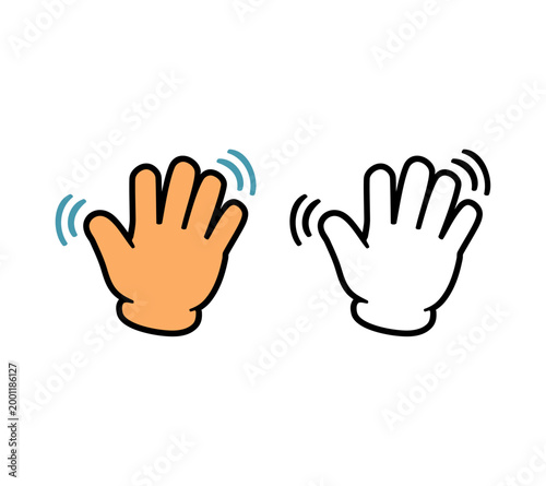 Cartoon Hand Icon Minimalist Hand Swinging Brown Colored Hand Coloring Art Simple Digital Design