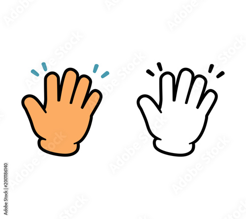  Cartoon Hand Icon Hand Receive Greeting From Other Brown Hand Skin Coloring Art Simple Digital Design Icon