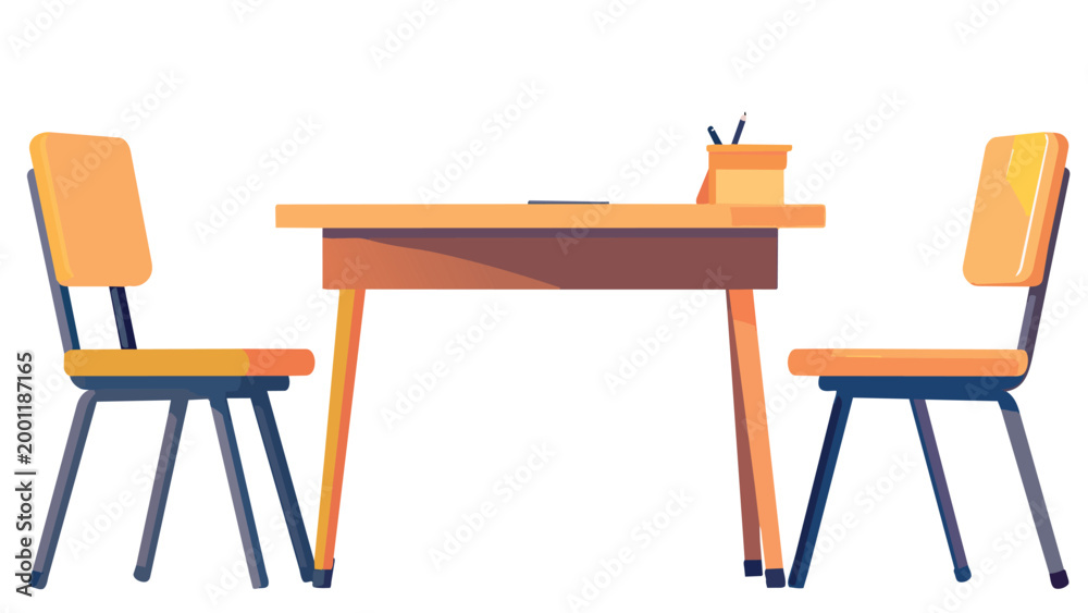 Fototapeta premium wooden table and chairs