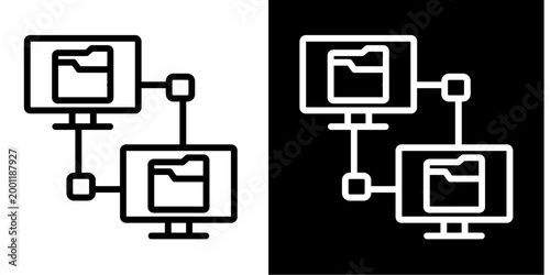 File Sharing Icon Set White Style Collection