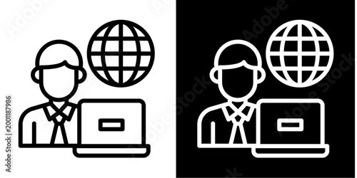 Remote Work Icon Set White Style Collection