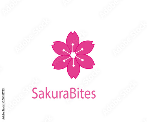 Sakura Flower Food Logo Japanese Style Branding
