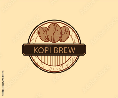Coffee Vintage Logo Kopi Brew Cafe Branding