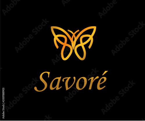 Elegant Butterfly Logo Savore Luxury Beauty Branding