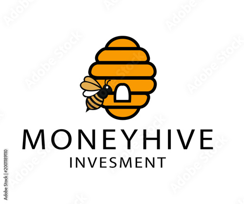 Honey Bee Finance Logo MoneyHive Investment Branding