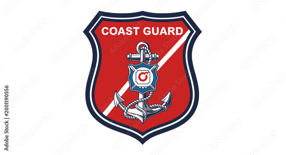 Fototapeta premium Coast Guard Emblem Logo Badge.