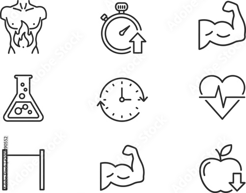 Simple black and white line drawings of various objects and animals Vector