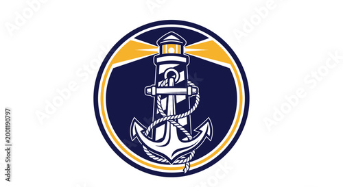 Nautical Anchor Symbol Emblem Design.