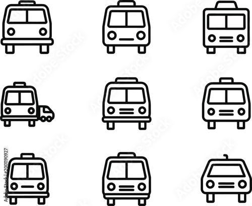 Diagram of different truck configurations with varying axle and wheel arrangements Vector