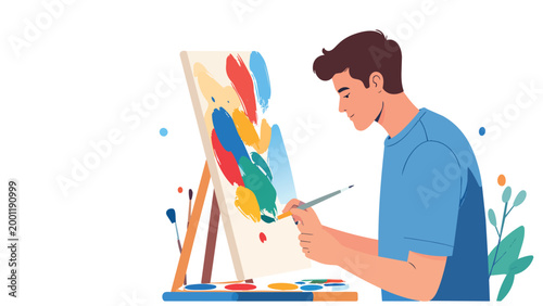 artist with paintbrush