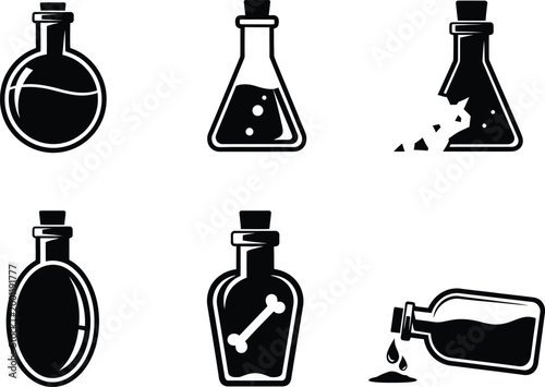 Laboratory glassware and equipment for scientific experiments Vector