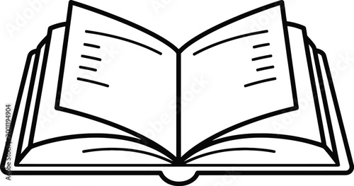 Open book with pages and text