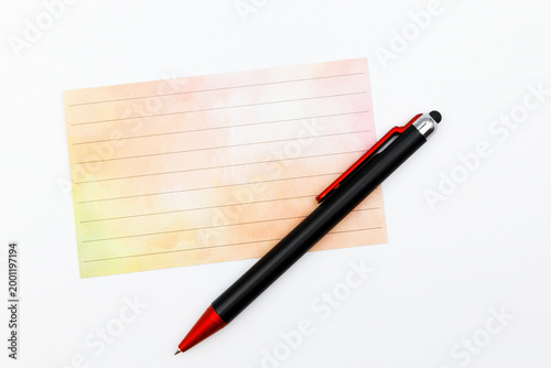 Notecard and pen